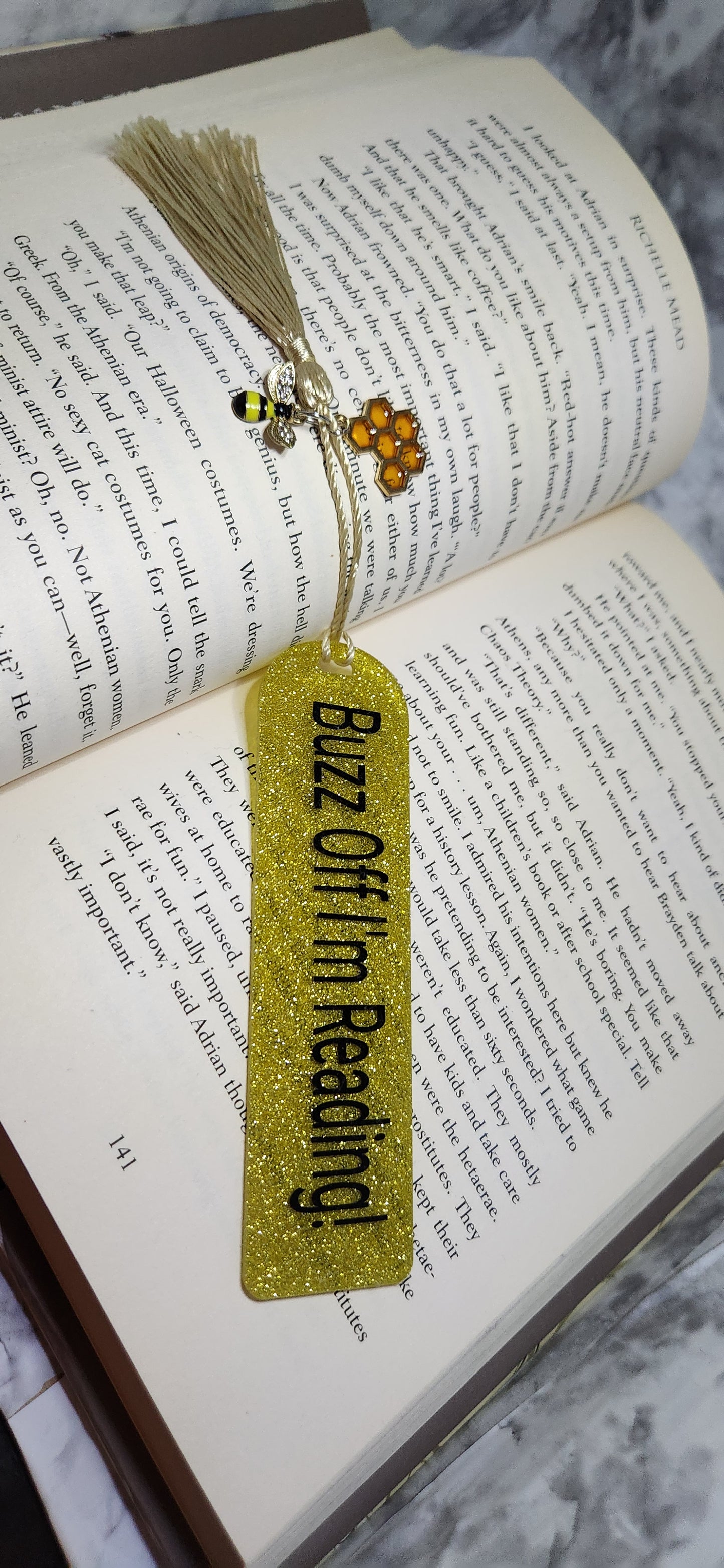 Buzz off bookmark