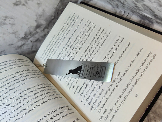 Metal dog bookmark
